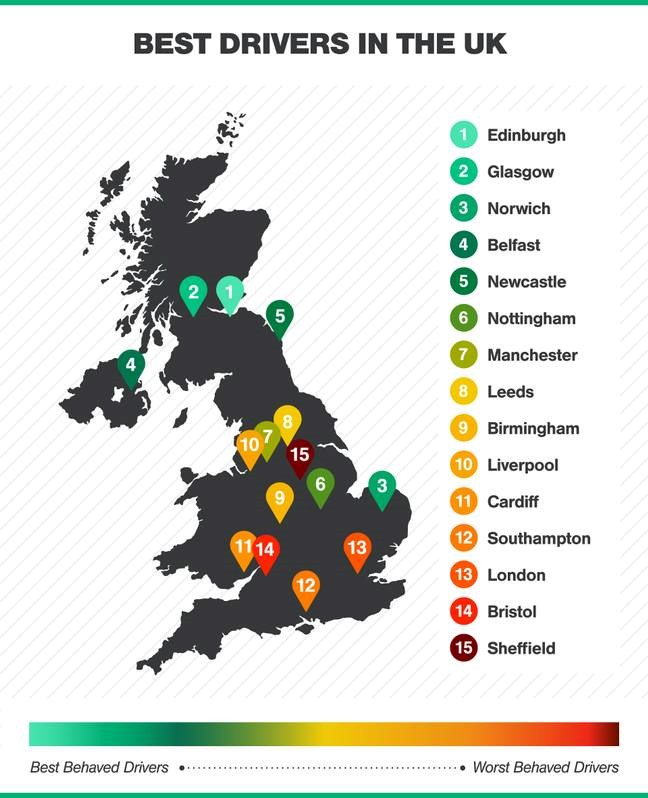 Best Behaved Drivers In The UK By Location